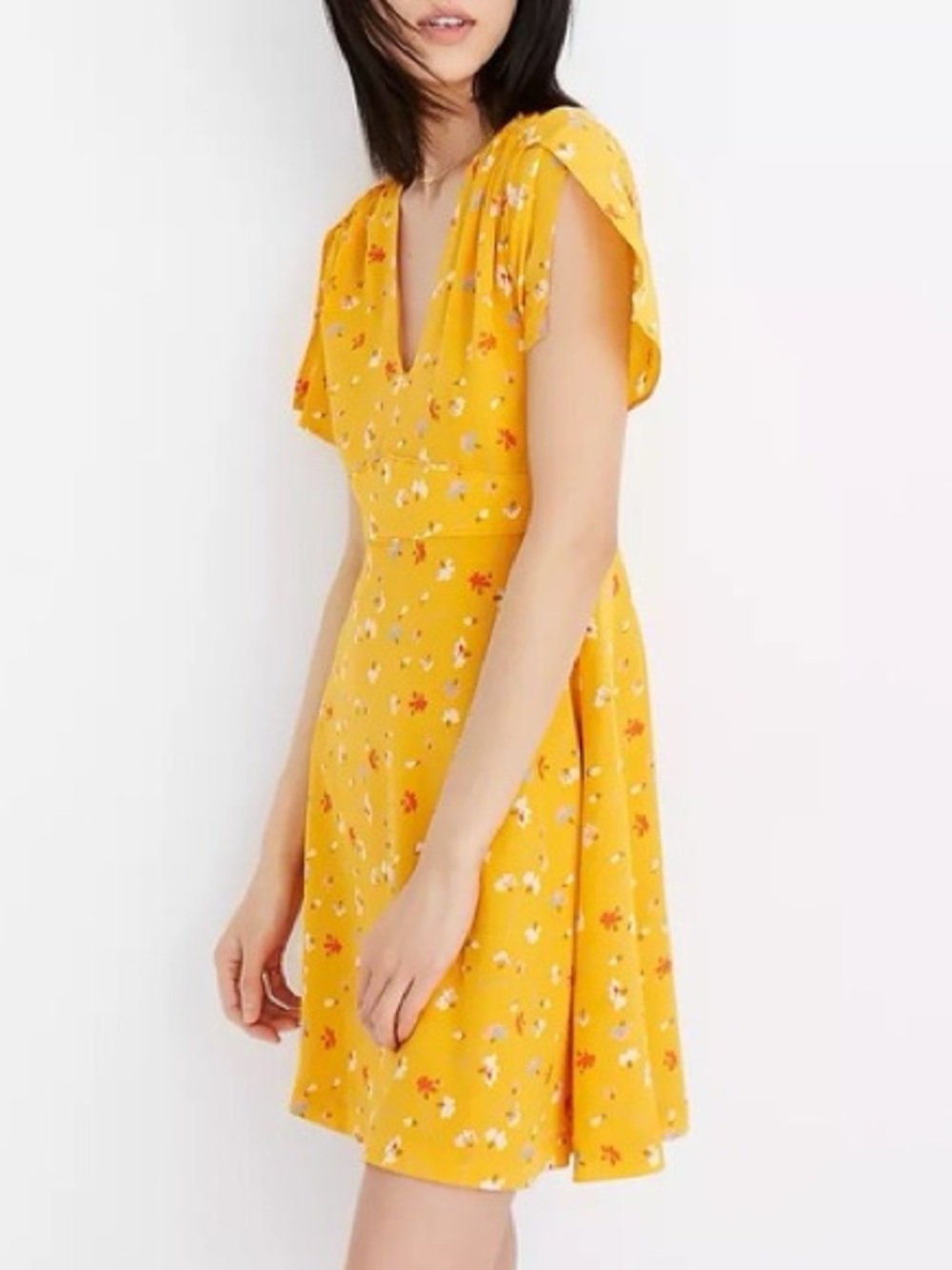 Madewell 100% Silk Belladonna Dress in Painted Carnations